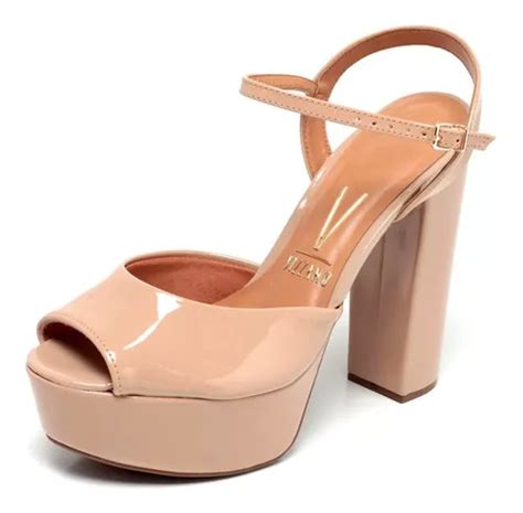 Sand Lia Vizzano Meia Pata Verniz Feminina Nude Parcelamento Sem Juros