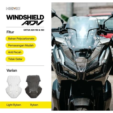 Jual Windshield ADV 150 ADV 160 Nemo Anti Pecah Windshiel ADV 150