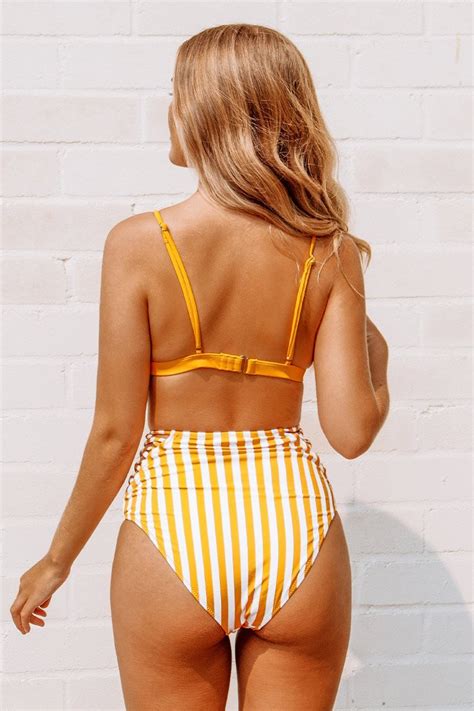 Orange And Strappy High Waisted Bikini