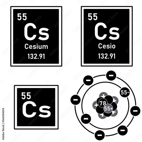 icon   element cesium   periodic table  representation
