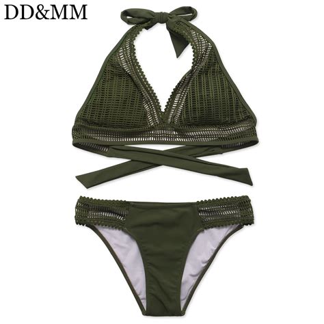 DD MM 2017 New Halter Bikini Set Sexy Women Swimwear Beach Brazilian Strapless Bath Suit