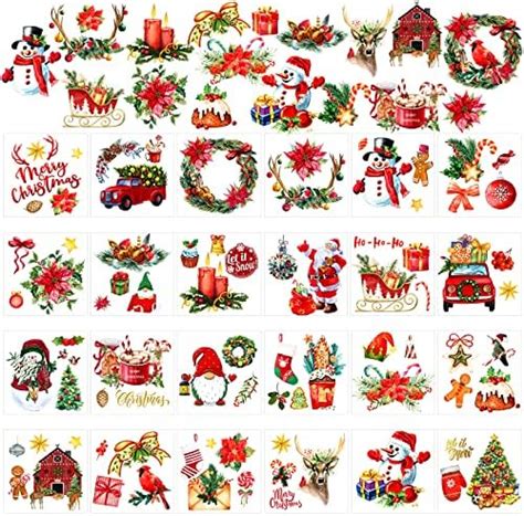 Amazon Pcs Sheets Christmas Rub On Transfers Classic Santa