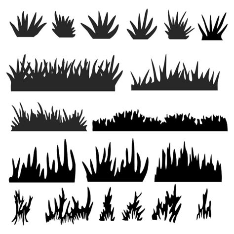 Grass Field Landscape Clipart Silhouettes Eps Dxf Pdf Png Svg Files Plasma Cnc Etsy