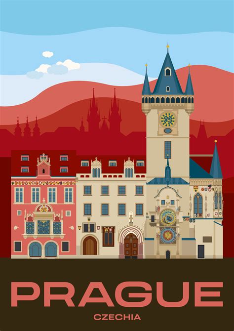 Prague Travel Poster Kingdom Of Bohemia Prague Castle Poster City