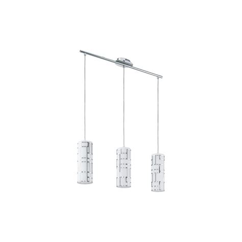 Eglo Bayman 2815 In W X 105 In H 3 Light Chrome Linear Pendant Light With Frosted White