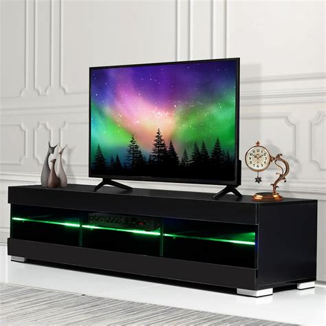 57 Tv Stand For Flat Tv 40 55 Inch Tv In Home Wled Lights Shelves