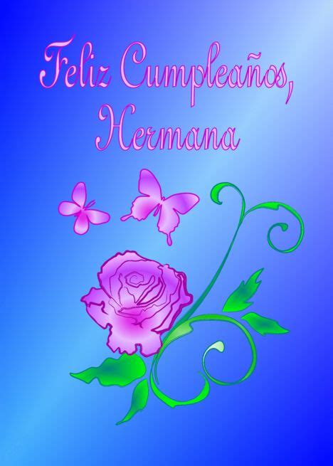 Feliz Cumpleanos Hermana Card Ad ADVERTISEMENT Card Hermana