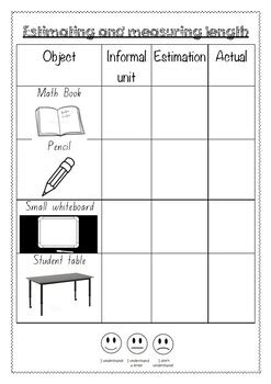 Measurement Using Informal Units By Miss Novak S Space Tpt