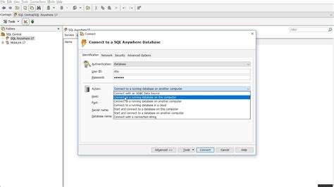 How To Connect To A Running Sql Anywhere Database Sybase Central Youtube