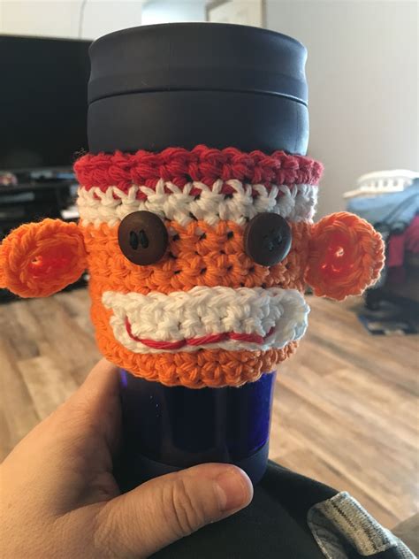 Love Sock Monkey Crochet Cup Cozy Crochet Cup Cozy Sock Monkey Live