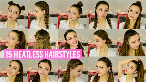 15 Quick And Easy Heatless Hairstyles Youtube