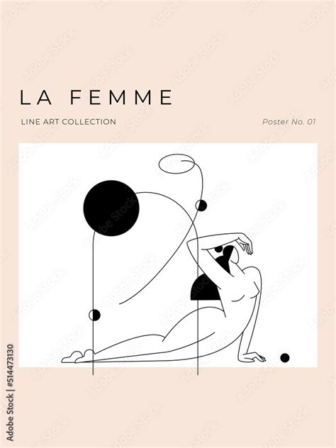 Contemporary Abstract Print Nude Female Body Woman Silhouette Minimalist Modern Feminine