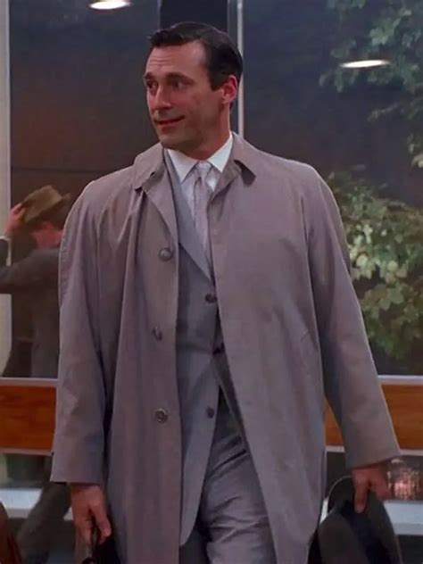 Mad Men Jon Hamm Gray Trench Coat - The American Outfit