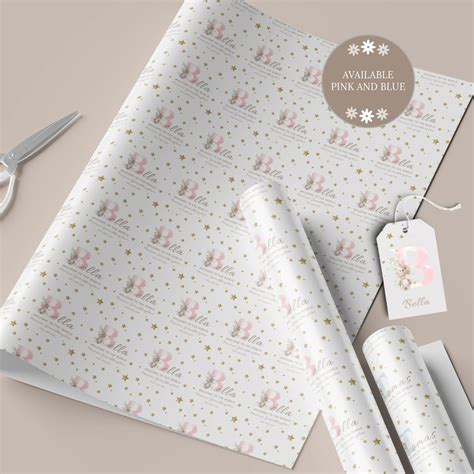 Personalised New Baby Wrapping PaperPink Posh