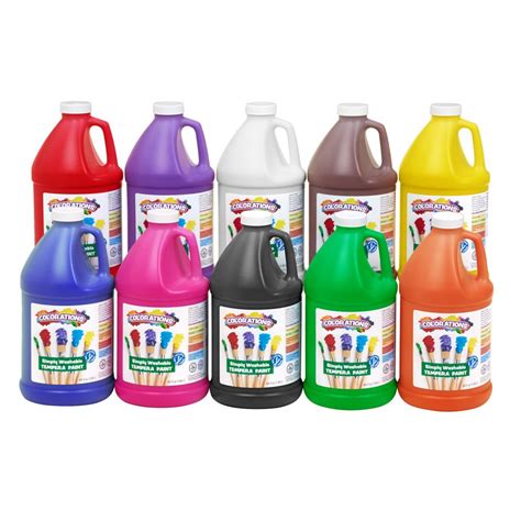 Colorations® 1/2 Gallon Simply Washable Tempera Paint, Set of 10 Colors