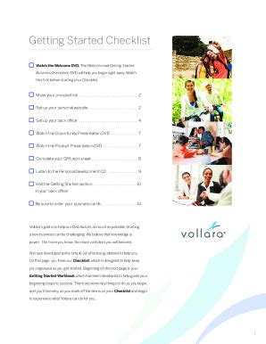 Fillable Online GETTING STARTED CHECKLIST FOR ... Fax Email Print ...