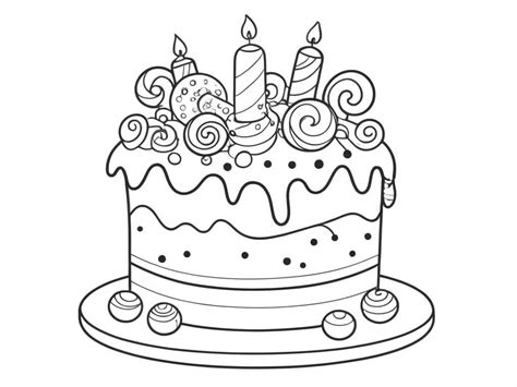 19 Desenhos de Bolo de Aniversário para colorir
