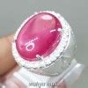 Cincin Batu Ruby Pink Merah Muda Ring Perak Asli Kode