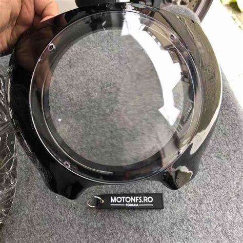 Carena Universal Parbriza Fumuriu Moto Naked Cafe Racer Cromat Chooper Bobber Yamaha Kawasaki