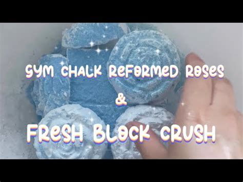 BLUE FLUFFY ROSE REFORMS WITH CRUNCHY FRESH GYM CHALK BLOCK Oddly