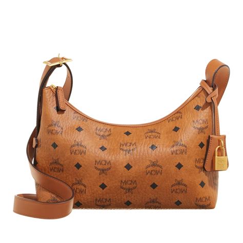 MCM Aren Vi Hobo Small Cognac Borsetta A Tracolla