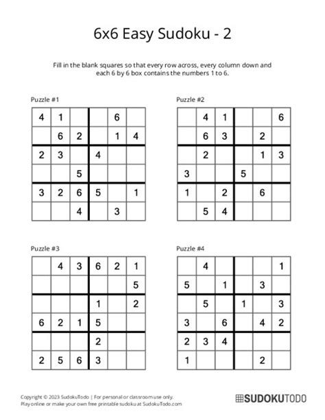 Easy Sudoku Puzzles Printable