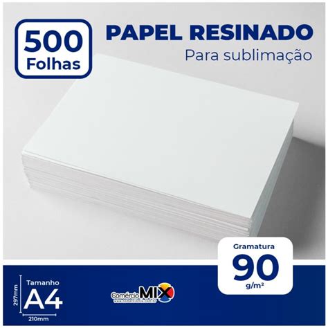 PAPEL RESINADO PARA SUBLIMAÇÃO A4 500 FOLHAS