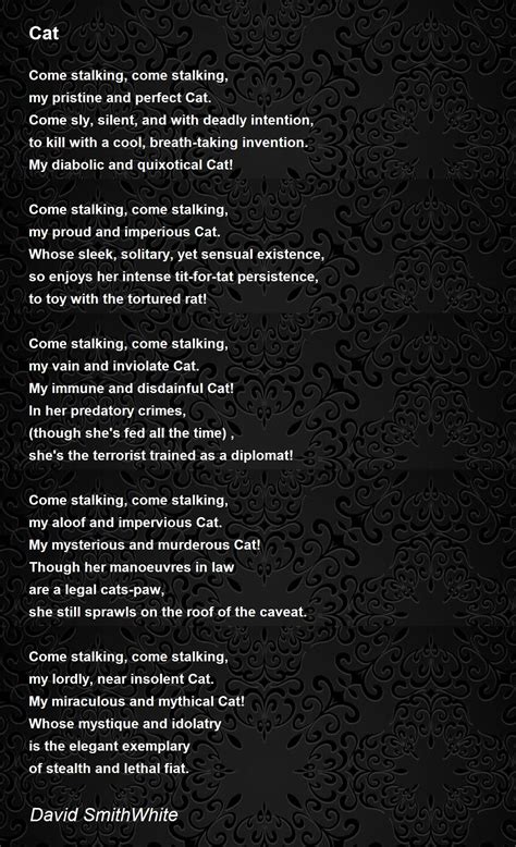 Cat - Cat Poem by David SmithWhite