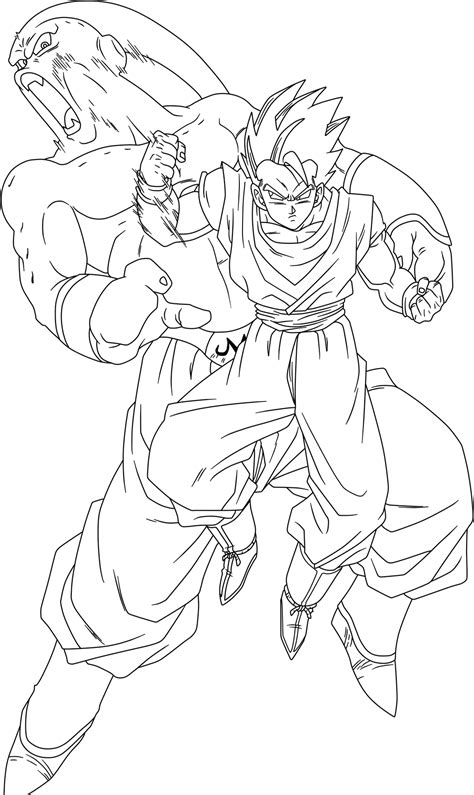 Lineart#19 - Gohan VS Majin Buu by GenesisLinearts on DeviantArt