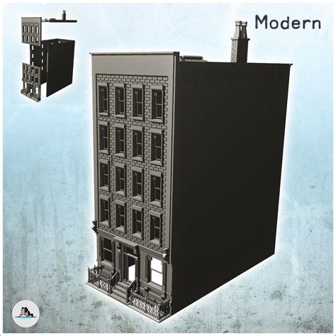 Fichier Stl B Timent Moderne De Quatre Tages Avec Chemin E