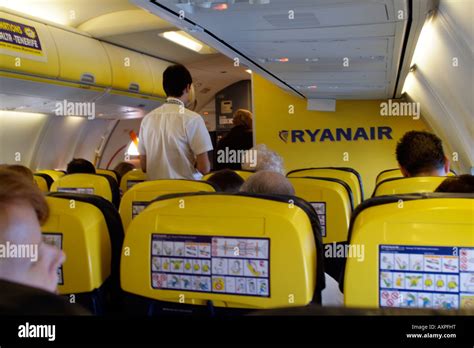 Ryanair Boeing 737 800 Jet Passenger Cabin Stock Photo Alamy