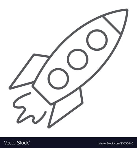 Rocket thin line icon transportation and space Vector Image