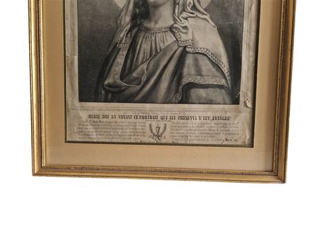 Antique True Face Of Virgin Mary Portrait Engraving By Gosselin French