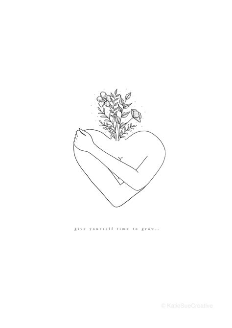 Date Tiempo Para Cultivar A4 Self Love Print Etsy Tatuajes De Silueta Tatuajes De Arte De