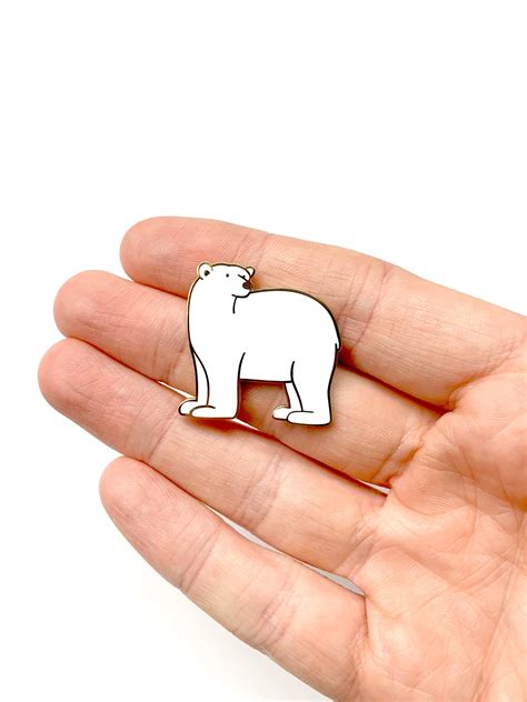 Polar Bear Enamel Pin Handmade Nottingham