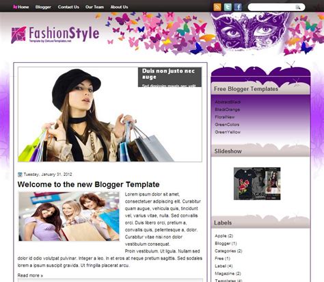 Free Fashion Blogger Templates