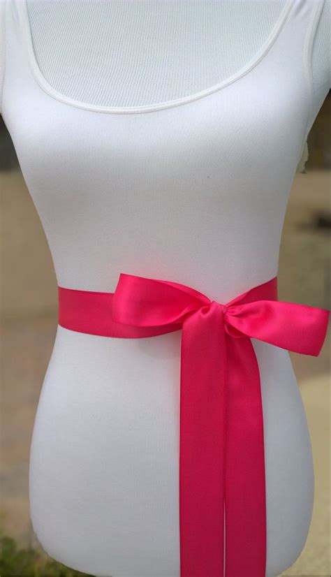 Hot Pink Sash Wedding Belt Bridesmaid Sash Flower Girl Etsy Pink