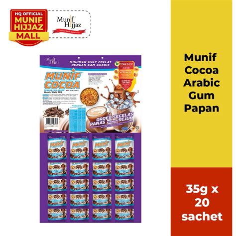 Munif Cocoa Arabic Gum Premium Chocolate Malt Drink G X Sachets