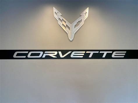 Corvette C8 Emblem And Text Combo Garage Sign 8 Feet Wide Etsy