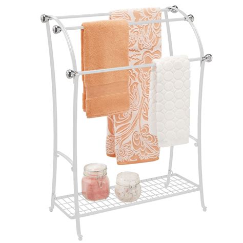 Buy Mdesign Large Freestanding Towel Rack Holder With Storage Shelf