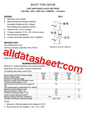 BA157 Datasheet(PDF) - Transys Electronics