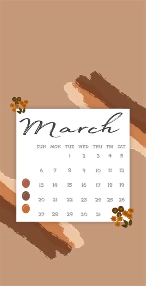 March Calendar Background 🐻☕️