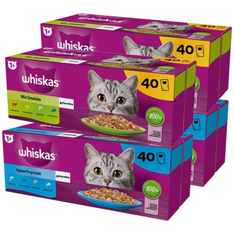 Whiskas Adult 160x85g Rybne Przysmaki I Mix Smaków W Galaretce Mokra