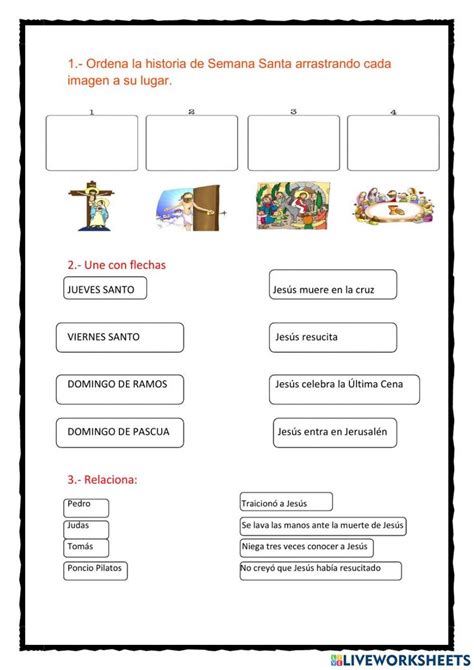 Semana Santa interactive worksheet for 3º primaria Actividades semana