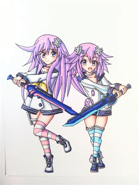 Neptune And Nepgear Crimson Nagito Illustrations Art Street