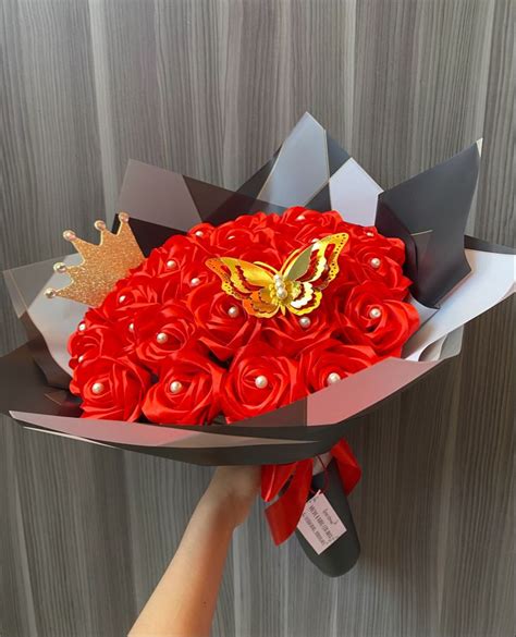 Ramo De Rosas Eternas Ribbon Rose Bouquets Flower Bouquet Diy