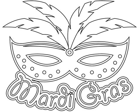 Mardi Gras Mask Free Coloring Page - Free Printable Coloring Pages