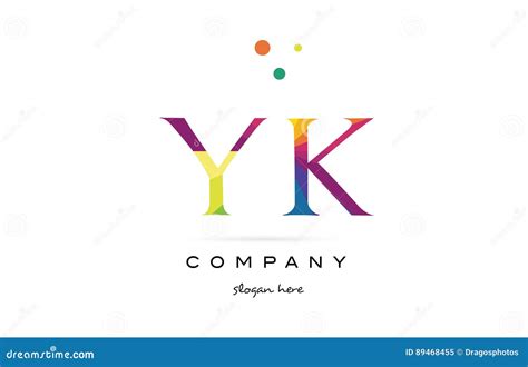 Yk Y K Creative Rainbow Colors Alphabet Letter Logo Icon Stock Vector