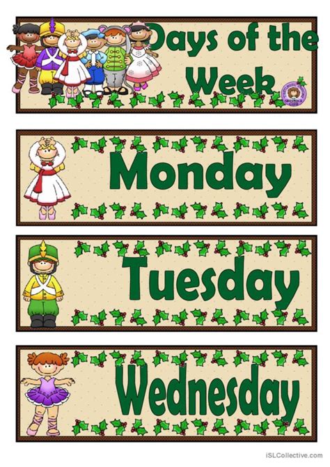 Days Of The Week Vocabulary Flashcar English Esl Worksheets Pdf Doc