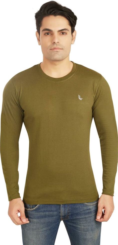 Buy Outlaws Men Green Cotton Lycra Blend Solid Round Neck Tshirt Xxl